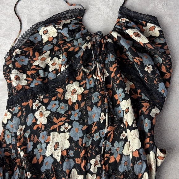 Intimately Free People “All I Wanted” Floral Black Slip Dress Size L - Picture 3 of 9